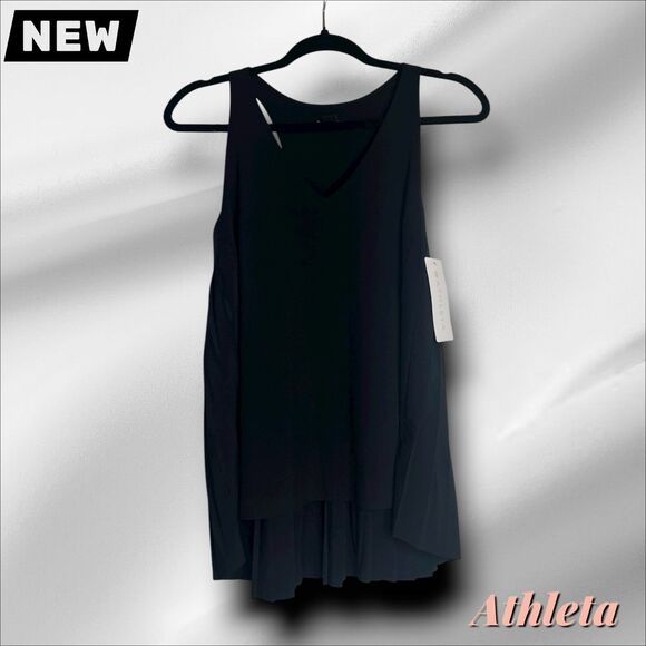 New Athleta Swing Forward Pleated Tank – Black – Size Small - Picture 1 of 8